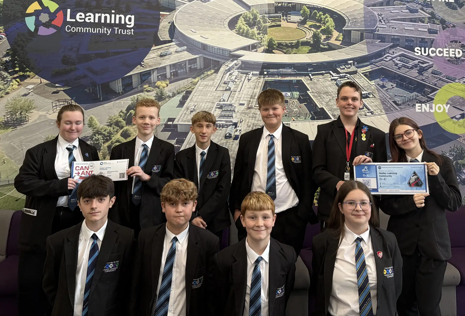 Hadley Learning Community students with their 'Ticket to Antarctica'